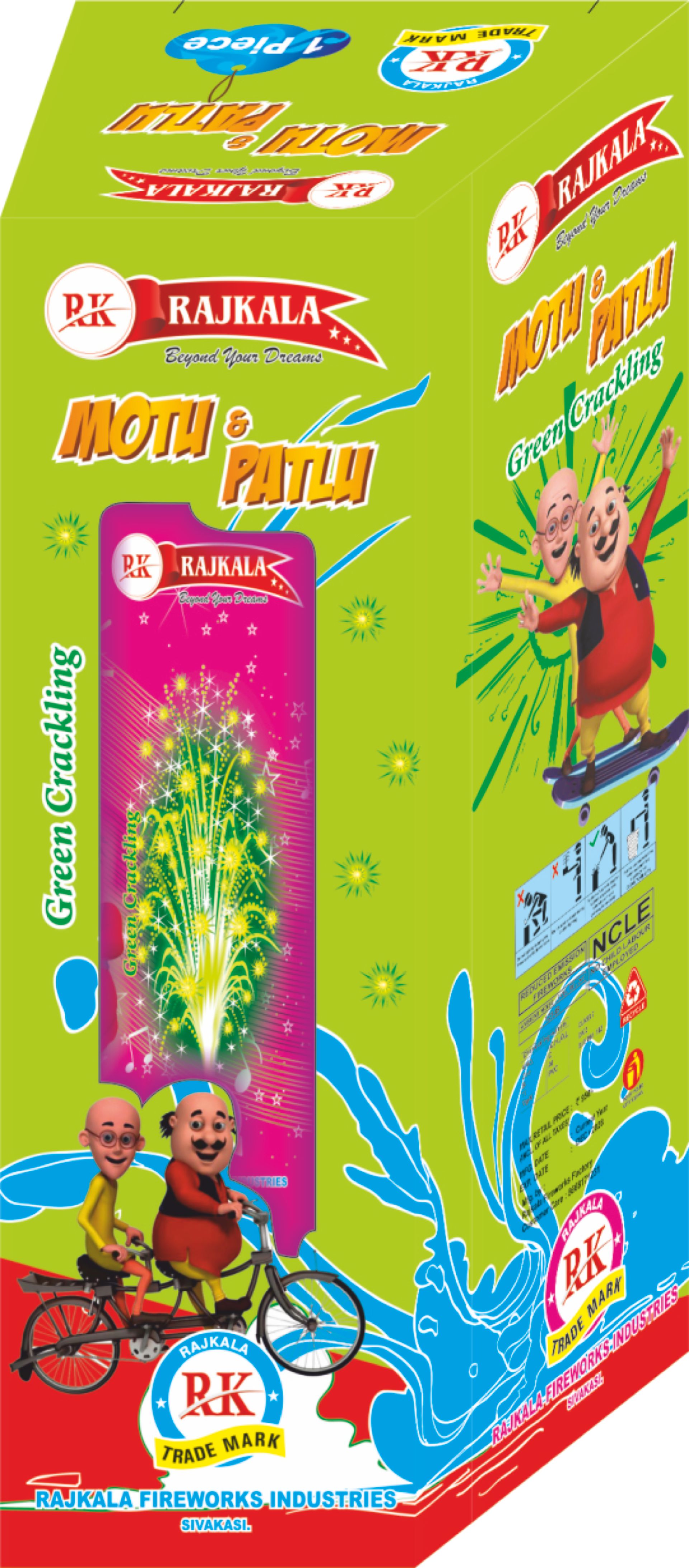 Motu & Patlu (green & crackling)