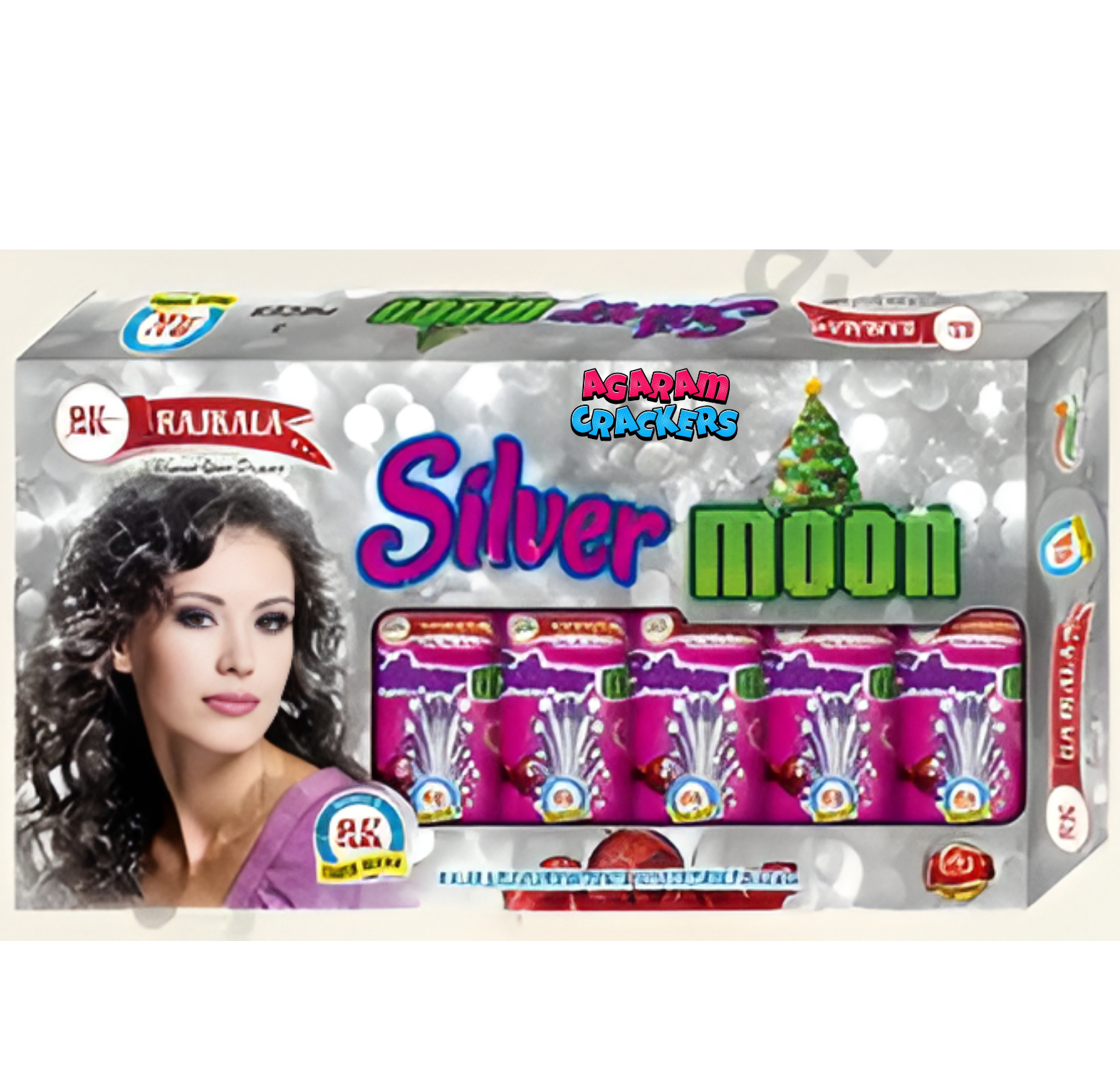 Silver Moon (silver crackling)(5 Pcs)