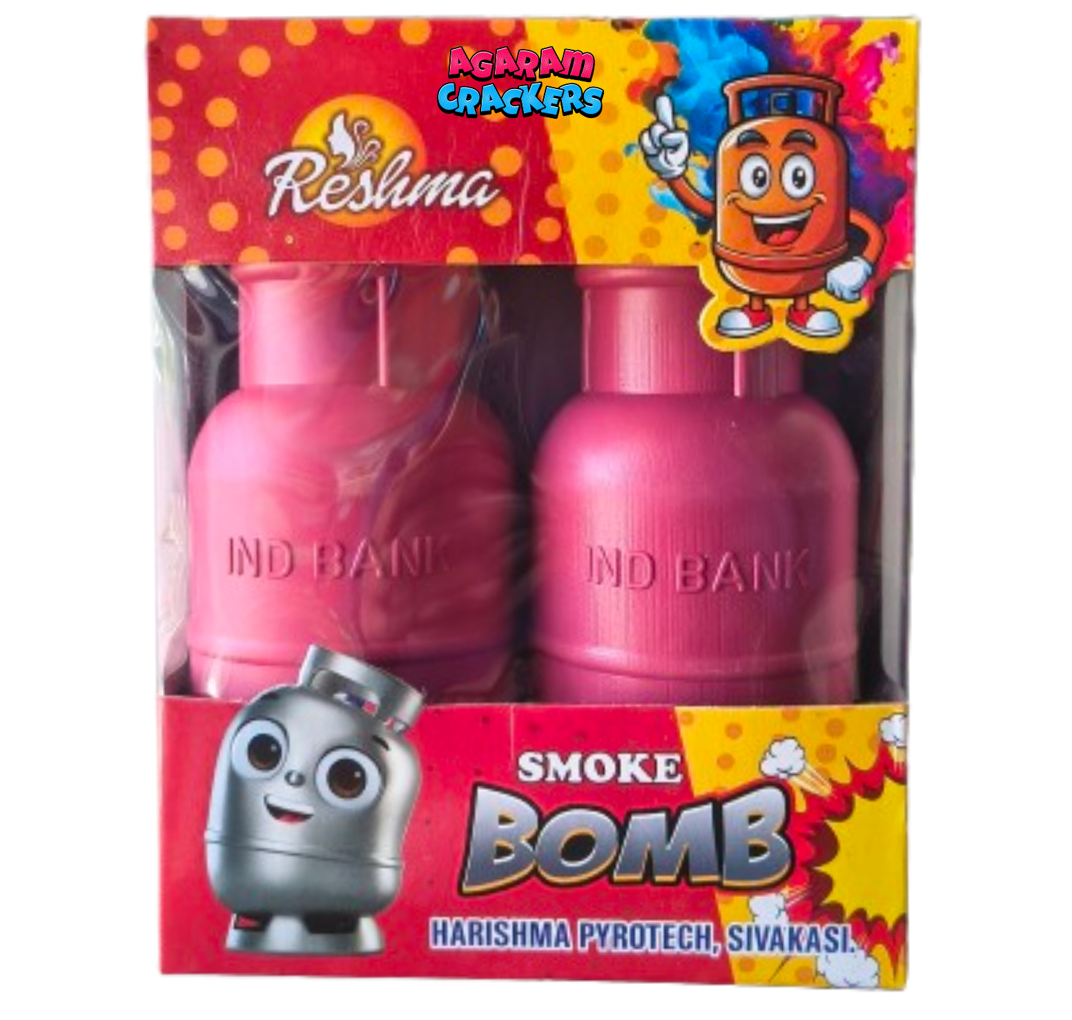Cylinder Bomb (colorful smoke & bomb)(2 Pcs)